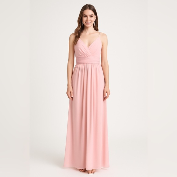 David's Bridal Blush Pink
Spaghetti Strap Gown - Size 4 - Picture 1 of 4